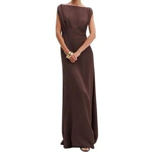 Malina Jacqueline Jacquard Scarf Detailed dress brown